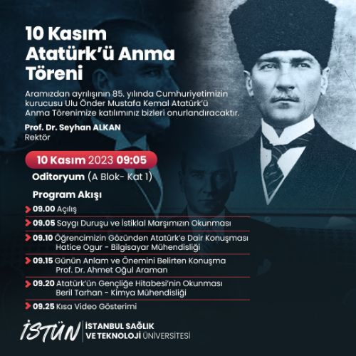 10 Kasım Atatürk'ü Anma Töreni