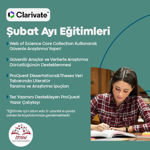 Clarivate Şubat Ayı Eğitimleri