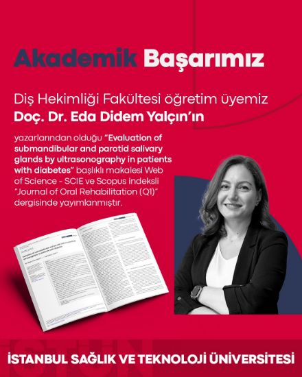 Diş Hekimliği Fakültesi Öğretim Üyemiz Doç. Dr. Eda Didem Yalçın’ın makalesi Web of Science - SCIE ve Scopus indeksli “Journal of Oral Rehabilitation (Q1)” dergisinde yayımlanmıştır.